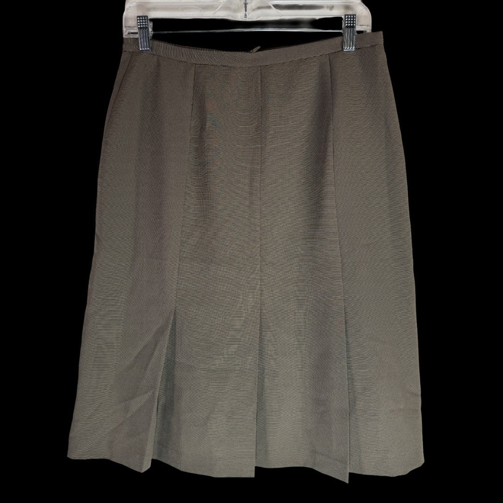 Sag Harbor Suit Pencil Skirt Womens 10 Brown Striped Career Business Knee Length